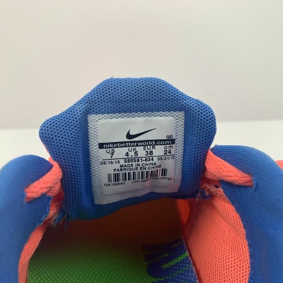 Nike Free 5.0 Shoes Womens Size 7 Atomic Pink Flash Lime Running - Picture 6 of 6